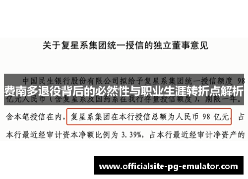 费南多退役背后的必然性与职业生涯转折点解析